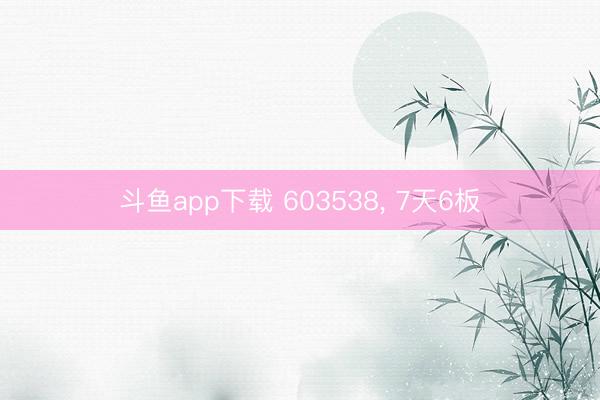 斗鱼app下载 603538, 7天6板